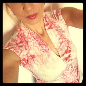 Pink snakeskin pattern top